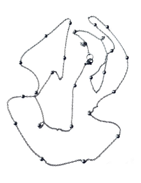 Χειροποίητη ασημί αλυσίδα από ατσάλι Dorina