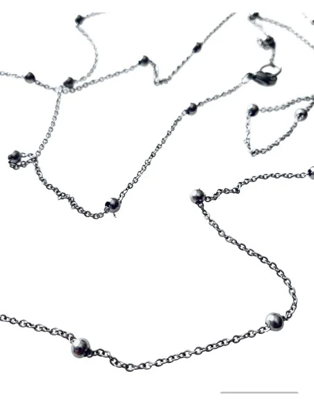 Χειροποίητη ασημί αλυσίδα από ατσάλι Dorina