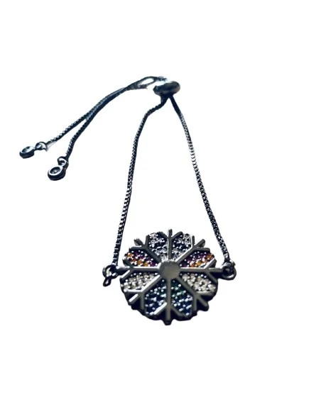 Χειροποίητο χρωματιστό βραχιόλι σε αλυσίδα Snowflake