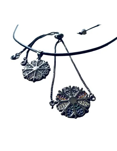 Χειροποίητο χρωματιστό βραχιόλι σε αλυσίδα Snowflake