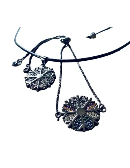 Χειροποίητο χρωματιστό βραχιόλι σε αλυσίδα Snowflake