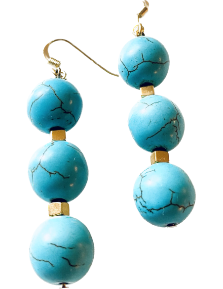 Χειροποίητα γυναικεία γαλάζια σκουλαρίκια από ημιπολύτιμες πέτρες Αχάτη και Αιματίτη Sierra Leone Χειροποίητα γυναικεία γαλάζια σκουλαρίκια από ημιπολύτιμες πέτρες Αχάτη και Αιματίτη Sierra Leone