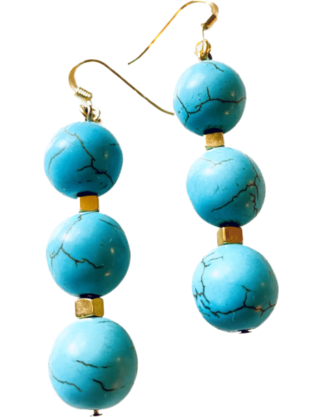 Χειροποίητα γυναικεία γαλάζια σκουλαρίκια από ημιπολύτιμες πέτρες Αχάτη και Αιματίτη Sierra Leone Χειροποίητα γυναικεία γαλάζια σκουλαρίκια από ημιπολύτιμες πέτρες Αχάτη και Αιματίτη Sierra Leone