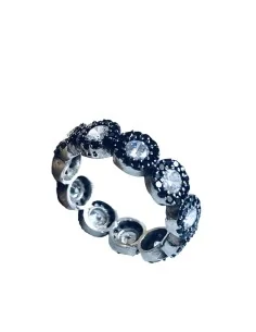 Χειροποίητο γυναικείο ασημένιο δαχτυλίδι με ζιργκόν Andorra