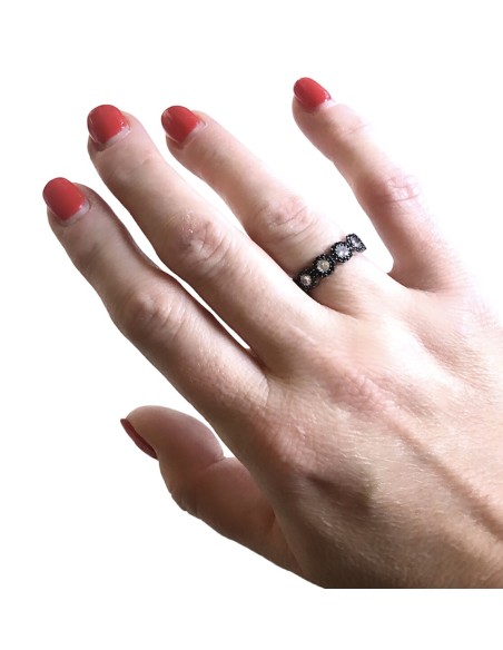 Χειροποίητο γυναικείο ασημένιο δαχτυλίδι με ζιργκόν Andorra