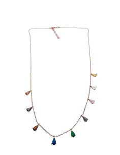 Γυναικείο ασημένιο κολιέ από Ασήμι 925 με πολύχρωμα κρύσταλλα Τσεχίας Liberia