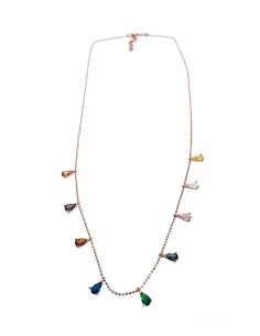 Γυναικείο ασημένιο κολιέ από Ασήμι 925 με πολύχρωμα κρύσταλλα Τσεχίας Liberia 2