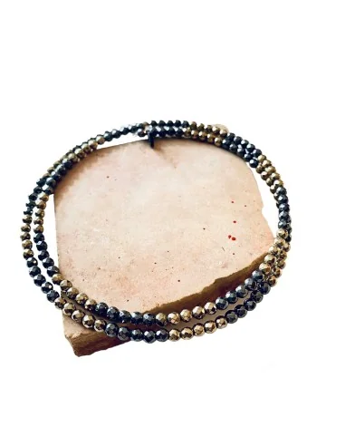 Χειροποίητο κολιέ choker από ημιπολύτιμες πέτρες Αιματίτη Ioli