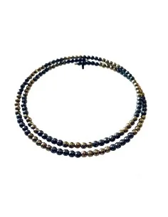 Χειροποίητο κολιέ choker από ημιπολύτιμες πέτρες Αιματίτη Ioli 2