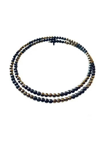 Χειροποίητο κολιέ choker από ημιπολύτιμες πέτρες Αιματίτη Ioli