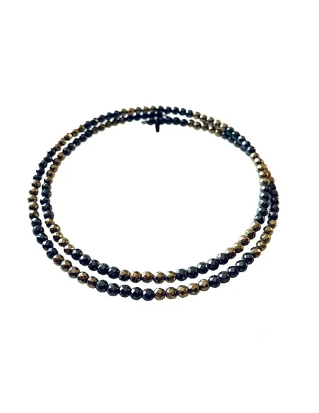 Χειροποίητο κολιέ choker από ημιπολύτιμες πέτρες Αιματίτη Ioli