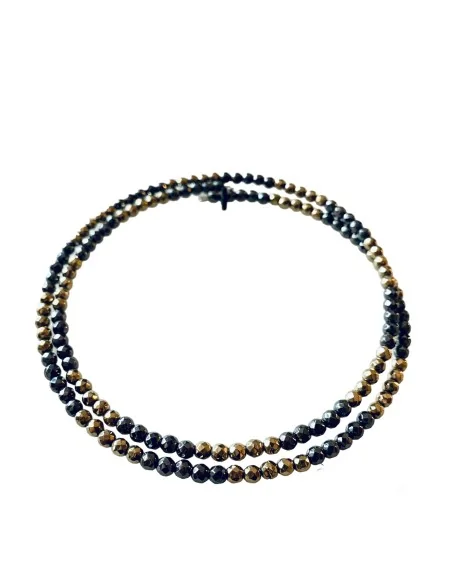 Χειροποίητο κολιέ choker από ημιπολύτιμες πέτρες Αιματίτη Ioli