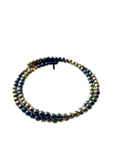 Χειροποίητο δίσειρο βραχιόλι με ημιπολύτιμες πέτρες Αιματίτη Ioli