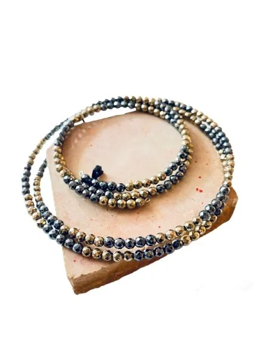 Χειροποίητο σετ από ημιπολύτιμες πέτρες Αιματίτη Ioli