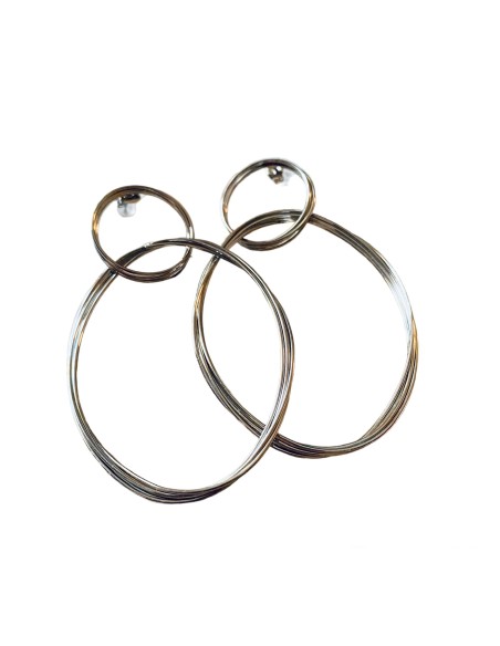 Γυναικεία σκουλαρίκια κρίκοι από ατσάλι Napolitana