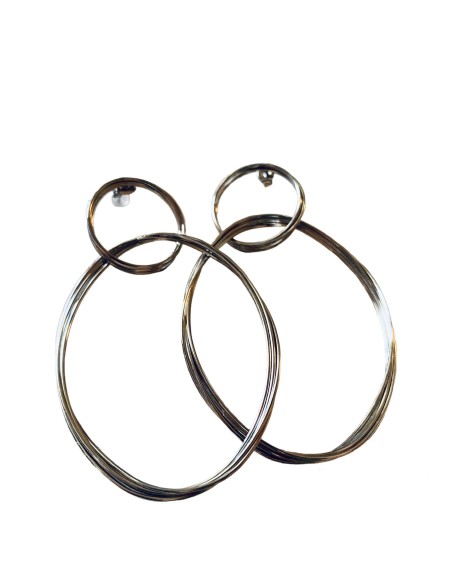 Γυναικεία σκουλαρίκια κρίκοι από ατσάλι Napolitana
