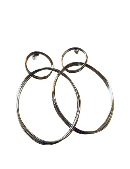 Γυναικεία σκουλαρίκια κρίκοι από ατσάλι Napolitana