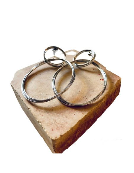 Γυναικεία σκουλαρίκια κρίκοι από ατσάλι Napolitana