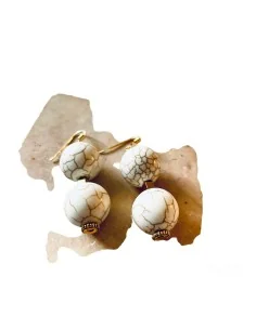 Χειροποίητα γυναικεία σκουλαρίκια από πέτρες Αχάτη Adelia