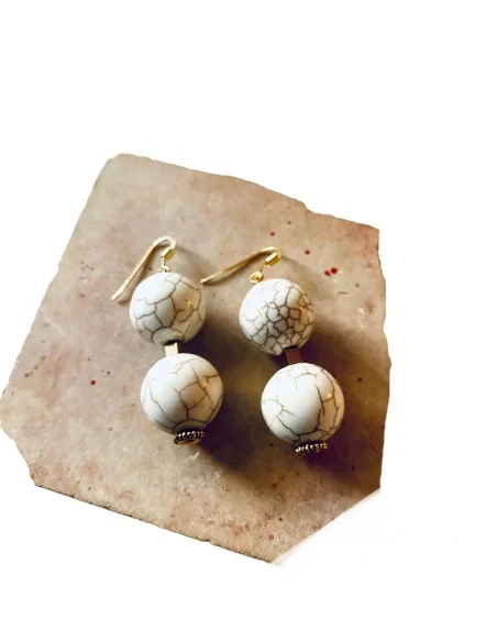 Χειροποίητα γυναικεία σκουλαρίκια από πέτρες Αχάτη Adelia