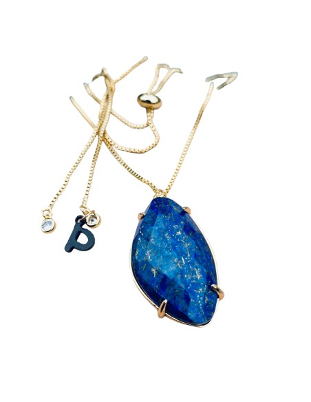 Χειροποίητο γυναικείο κολιέ με ημιπολύτιμες πέτρες Λαβραδωρίτη και Λάπις Λαζουλί Ambitious Χειροποίητο γυναικείο κολιέ με ημιπολύτιμες πέτρες Λαβραδωρίτη και Λάπις Λαζουλί Ambitious