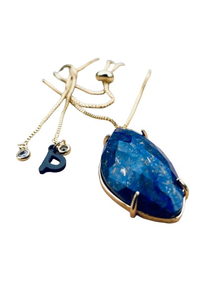 Χειροποίητο γυναικείο κολιέ με ημιπολύτιμες πέτρες Λαβραδωρίτη και Λάπις Λαζουλί Ambitious Χειροποίητο γυναικείο κολιέ με ημιπολύτιμες πέτρες Λαβραδωρίτη και Λάπις Λαζουλί Ambitious