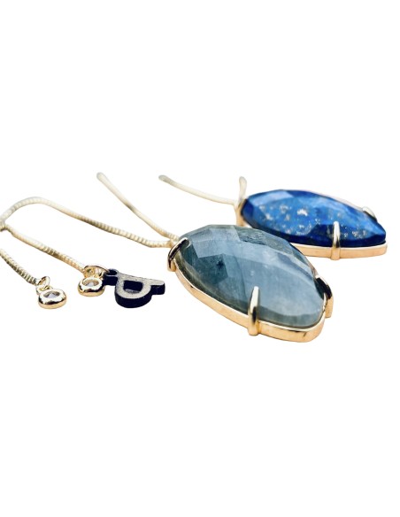 Χειροποίητο γυναικείο κολιέ με ημιπολύτιμες πέτρες Λαβραδωρίτη και Λάπις Λαζουλί Ambitious Χειροποίητο γυναικείο κολιέ με ημιπολύτιμες πέτρες Λαβραδωρίτη και Λάπις Λαζουλί Ambitious