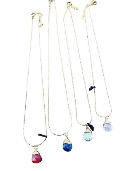 Χειροποίητο κολιέ με ημιπολύτιμες πέτρες σε αλυσίδα Milva