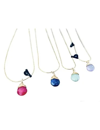 Χειροποίητο κολιέ με ημιπολύτιμες πέτρες σε αλυσίδα Milva