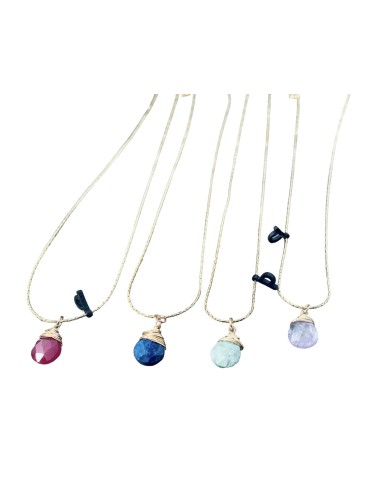 Χειροποίητο κολιέ με ημιπολύτιμες πέτρες σε αλυσίδα Milva