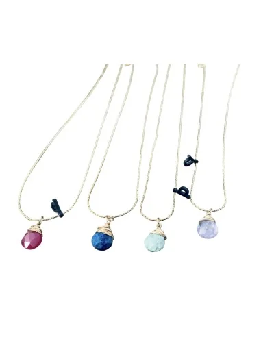 Χειροποίητο κολιέ με ημιπολύτιμες πέτρες σε αλυσίδα Milva