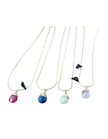 Χειροποίητο κολιέ με ημιπολύτιμες πέτρες σε αλυσίδα Milva