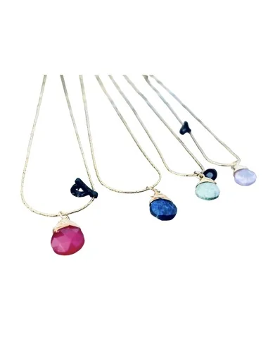 Χειροποίητο κολιέ με ημιπολύτιμες πέτρες σε αλυσίδα Milva