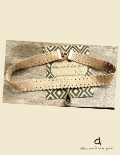 Χειροποίητο κόσμημα κολιέ τσόκερ με κρεμαστό μάτι Minimal