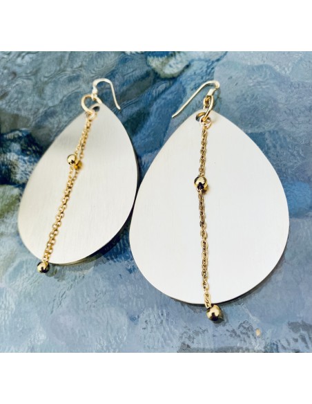 Χειροποίητα γυναικεία σκουλαρίκια σε μαύρο ή χρύσο με αλυσίδα Rotterdam