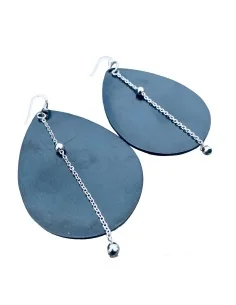 Χειροποίητα γυναικεία σκουλαρίκια σε μαύρο ή χρύσο με αλυσίδα Rotterdam 2