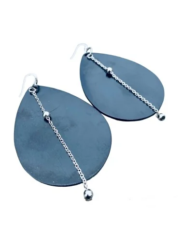 Χειροποίητα γυναικεία σκουλαρίκια σε μαύρο ή χρύσο με αλυσίδα Rotterdam