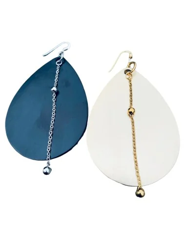 Χειροποίητα γυναικεία σκουλαρίκια σε μαύρο ή χρύσο με αλυσίδα Rotterdam