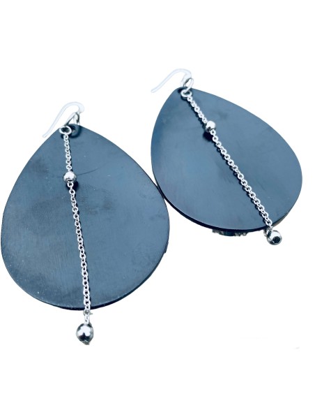 Χειροποίητα γυναικεία σκουλαρίκια σε μαύρο ή χρύσο με αλυσίδα Rotterdam