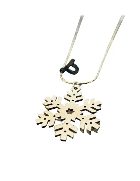 Χειροποίητο κολιέ από επιχρυσωμένο ατσάλι Χιονονιφάδα My Snowflake