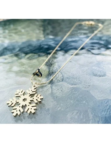 Χειροποίητο κολιέ από επιχρυσωμένο ατσάλι Χιονονιφάδα My Snowflake