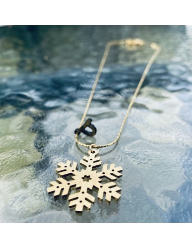 Χειροποίητο κολιέ από επιχρυσωμένο ατσάλι Χιονονιφάδα My Snowflake