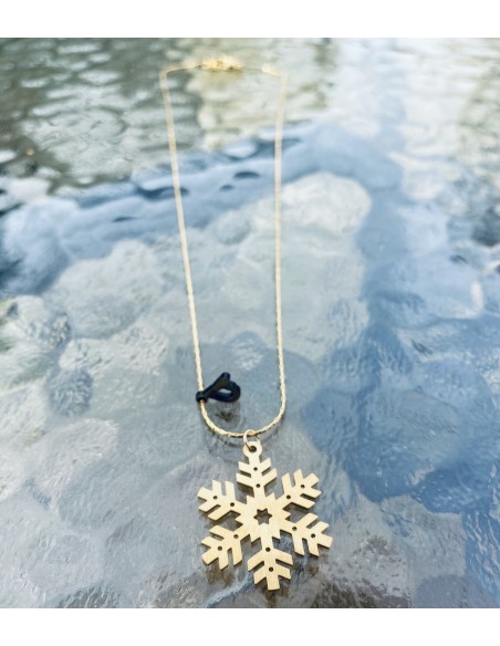 Χειροποίητο κολιέ από επιχρυσωμένο ατσάλι Χιονονιφάδα My Snowflake