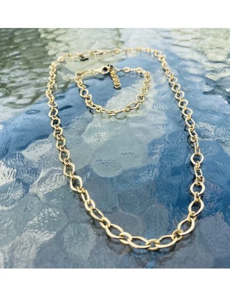Χειροποίητη αλυσίδα επίχρυση από ατσάλι Jackie