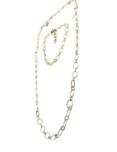 Χειροποίητο σετ κολιέ βραχιόλι από ατσάλινη επίχρυση αλυσίδα