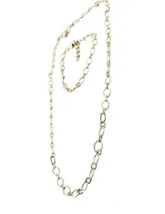 Χειροποίητο σετ κολιέ βραχιόλι από ατσάλινη επίχρυση αλυσίδα