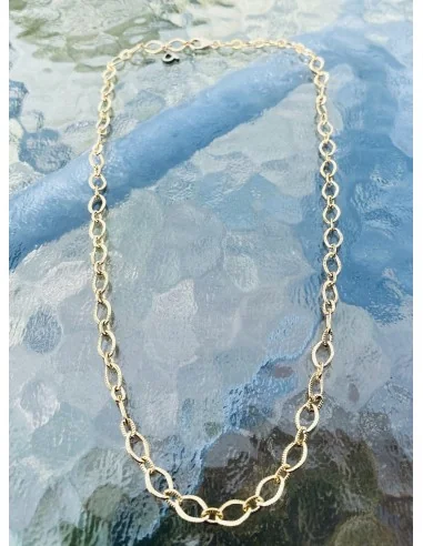 Χειροποίητο σετ κολιέ βραχιόλι από ατσάλινη επίχρυση αλυσίδα