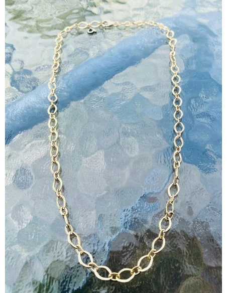 Χειροποίητο σετ κολιέ βραχιόλι από ατσάλινη επίχρυση αλυσίδα