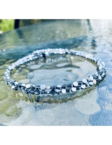 Χειροποίητο κολιέ choker από ημιπολύτιμες πέτρες Αιματίτη