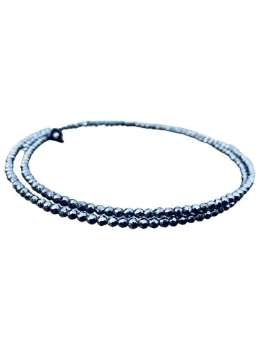 Χειροποίητο κολιέ choker από ημιπολύτιμες πέτρες Αιματίτη Libona